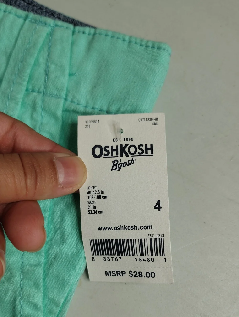 Oshkosh B'gosh Denim Company 100% Cotton Boys Chino Fish Print Shorts Size 4